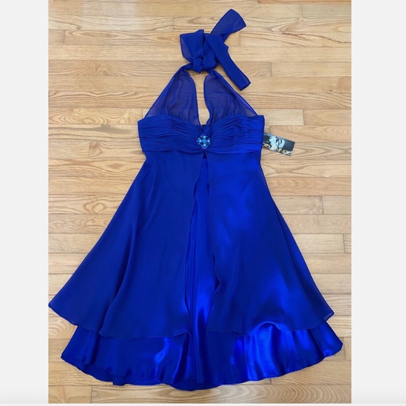 NWT Donna Ricco *Spectacular* Silk Cocktail Prom Party Halter Dress - Picture 7 of 10